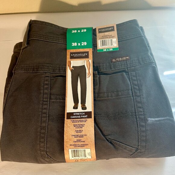 Legendary Outfitters Stretch Canvas Pants Men's Size 38X29 Gray Relaxed Fit - Picture 12 of 12